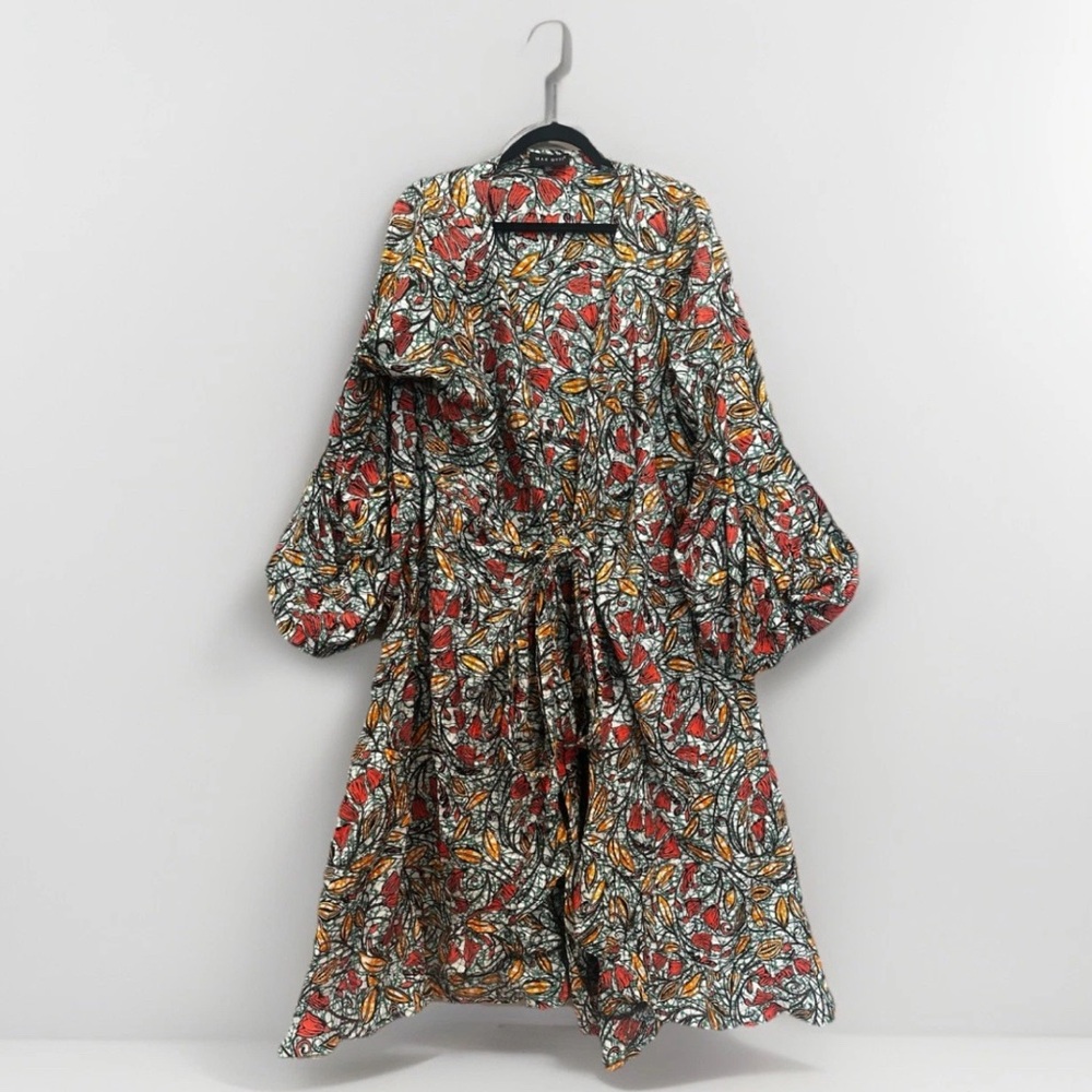Mae Otti Multicolor Ankara Midi Wrap Dress XXL